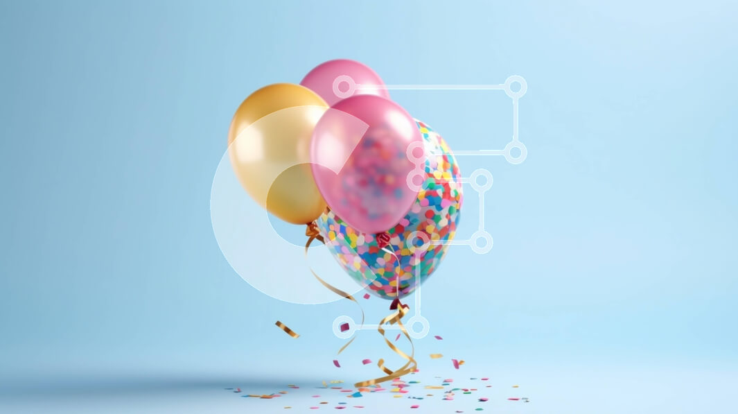 Intra Συλλεκτικό Ξύλινο Παζλ Plywood  4mm - Γιορτάστε με στυλ με αυτά τα ζωηρά μπαλόνια και τα κομφετί Σε Ξύλινο Κουτί - Διαστάσεις Puzzle: 10x10 cm – 25 κομμάτια