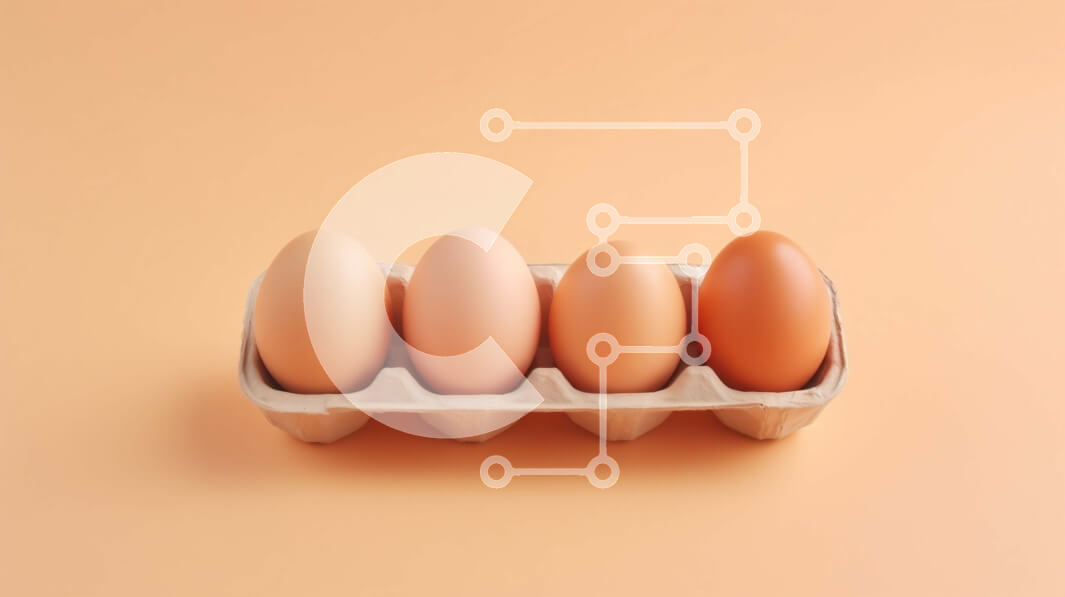 Σετ των 2 Intra Συλλεκτικό Ξύλινο Παζλ Plywood  4mm - Καφετιά αυγά σε χαρτοκιβώτιο σε φόντο ροδάκινου Σε Ξύλινο Κουτί - Διαστάσεις: 10x10 cm – 25 κομμάτια