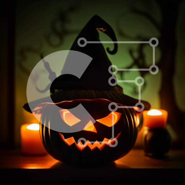 Intra Συλλεκτικό Ξύλινο Παζλ Plywood  4mm - Τρομακτικό φανάρι για το Halloween Jack-o-Lantern σε ένα περβάζι Σε Ξύλινο Κουτί - Διαστάσεις: 10x10 cm – 25 κομμάτια