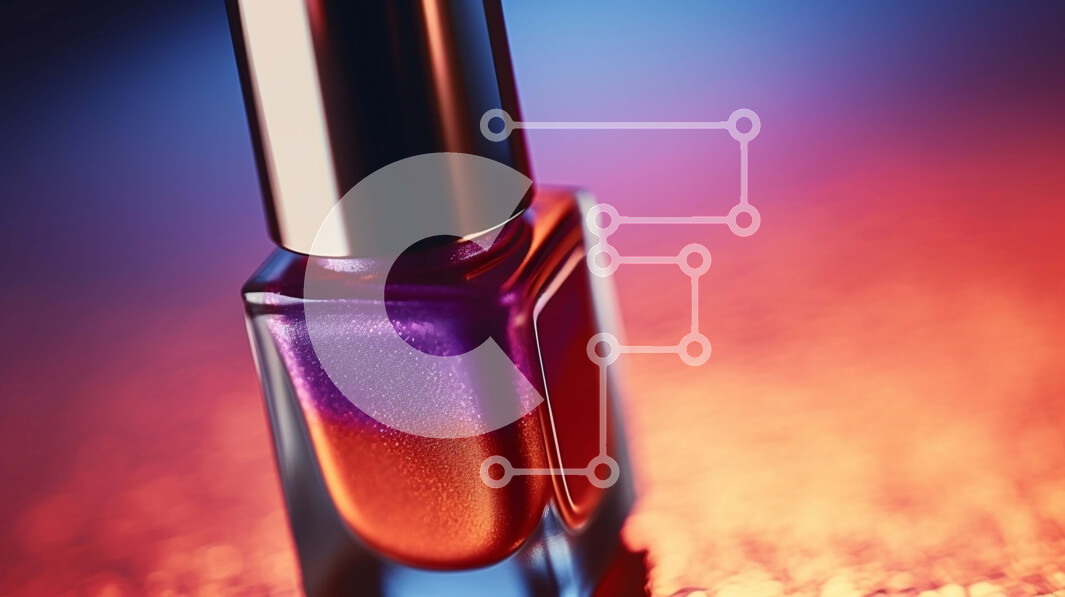 Intra Συλλεκτικό Ξύλινο Παζλ Plywood  4mm - Φωτεινή και πολύχρωμη εικόνα μεταλλικού μωβ μπουκαλιού βερνικιού νυχιών Σε Ξύλινο Κουτί - Διαστάσεις Puzzle: 10x10 cm – 25 κομμάτια