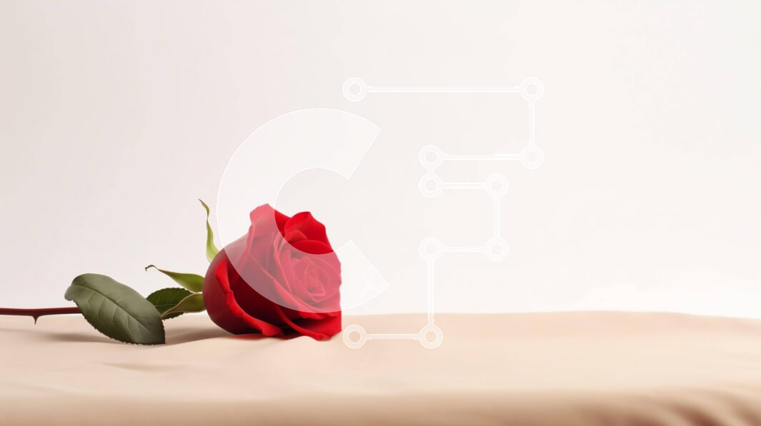 Σετ των 2 Intra Συλλεκτικό Ξύλινο Παζλ Plywood  4mm - Μονό κόκκινο τριαντάφυλλο σε λευκό τραπέζι Σε Ξύλινο Κουτί - Διαστάσεις: 10x10 cm – 25 κομμάτια