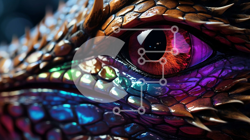 Σετ των 2 Intra Συλλεκτικό Ξύλινο Παζλ Plywood  4mm - Κοντινό πλάνο του Dragon's Eye με ζωηρά χρώματα Σε Ξύλινο Κουτί - Διαστάσεις: 10x10 cm – 25 κομμάτια