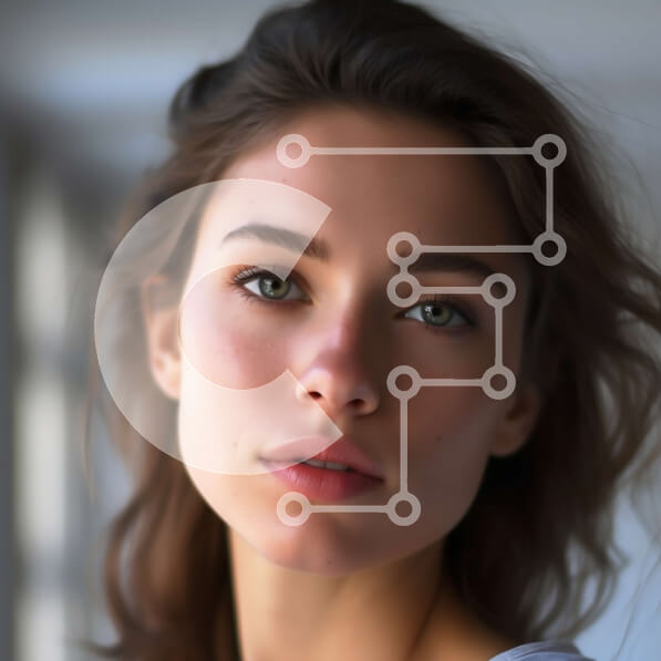 Σετ των 2 Intra Συλλεκτικό Ξύλινο Παζλ Plywood  4mm - Όμορφη νεαρή γυναίκα με καστανά μαλλιά και πράσινα μάτια Σε Ξύλινο Κουτί - Διαστάσεις: 10x10 cm – 25 κομμάτια