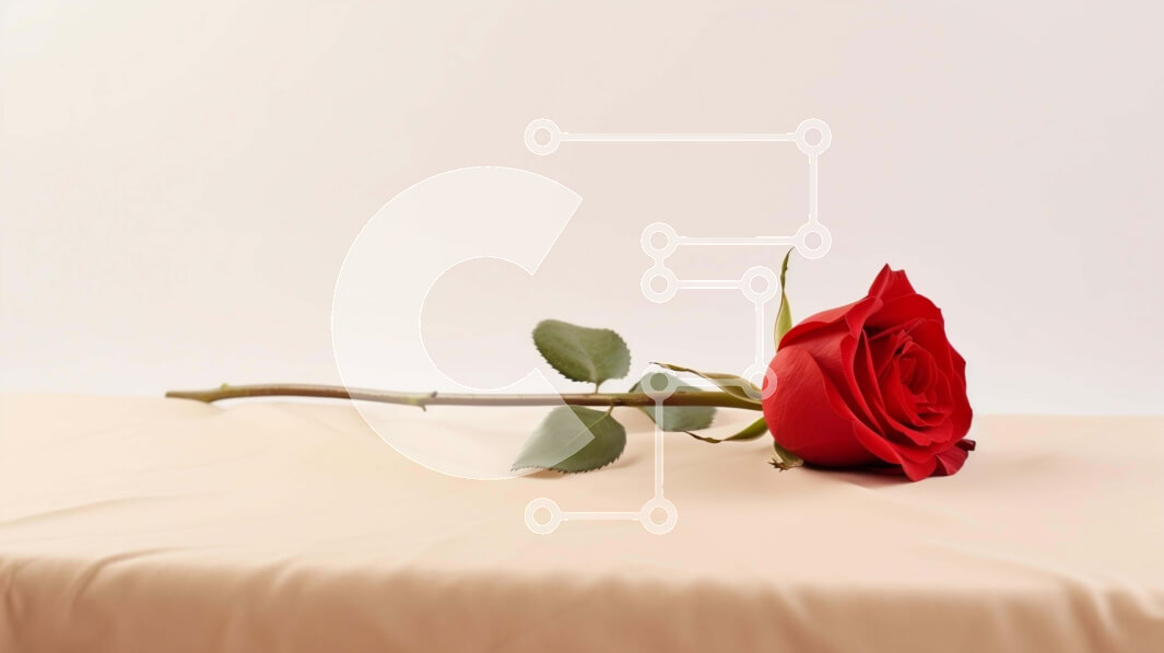 Intra Συλλεκτικό Ξύλινο Παζλ Plywood  4mm - Κόκκινο τριαντάφυλλο σε κατάλευκο τραπεζομάντιλο Σε Ξύλινο Κουτί - Διαστάσεις: 10x10 cm – 25 κομμάτια