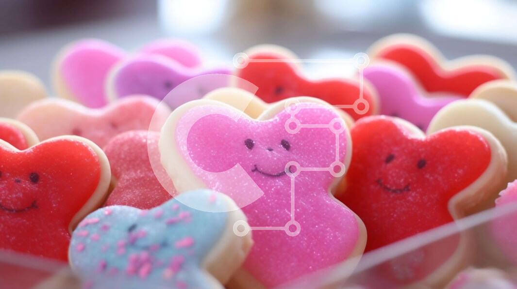 Σετ των 2 Intra Συλλεκτικό Ξύλινο Παζλ Plywood  4mm - Μπισκότα αρκούδας σε σχήμα καρδιάς σε ένα διαφανές δοχείο Σε Ξύλινο Κουτί - Διαστάσεις: 10x10 cm – 25 κομμάτια