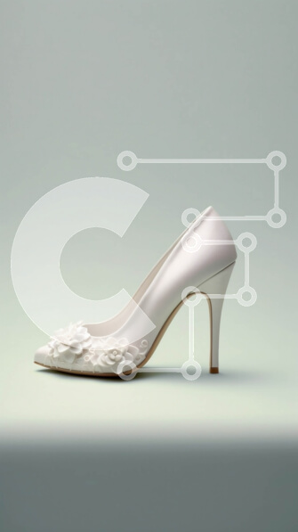 Intra Συλλεκτικό Ξύλινο Παζλ Plywood  4mm - Κομψά λευκά ψηλοτάκουνα παπούτσια με περίπλοκα φλοράλ διακοσμητικά Σε Ξύλινο Κουτί - Διαστάσεις Puzzle: 10x10 cm – 25 κομμάτια