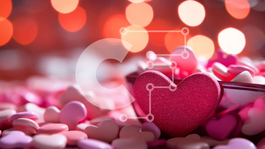 Intra Συλλεκτικό Ξύλινο Παζλ Plywood  4mm - Μπολ σε σχήμα καρδιάς με ροζ και λευκές καρδιές Σε Ξύλινο Κουτί - Διαστάσεις Puzzle: 10x10 cm – 25 κομμάτια