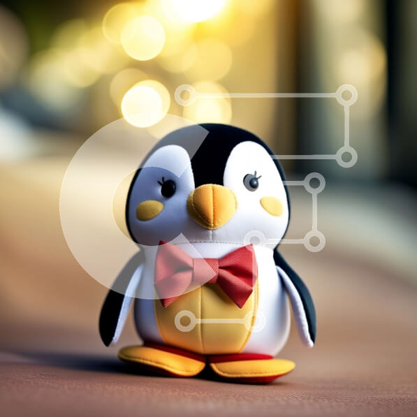 Intra Συλλεκτικό Ξύλινο Παζλ Plywood  4mm - Αξιολάτρευτη εικόνα ενός πιγκουίνου με παπιγιόν και ριγέ πουκάμισο Σε Ξύλινο Κουτί - Διαστάσεις: 10x10 cm – 25 κομμάτια