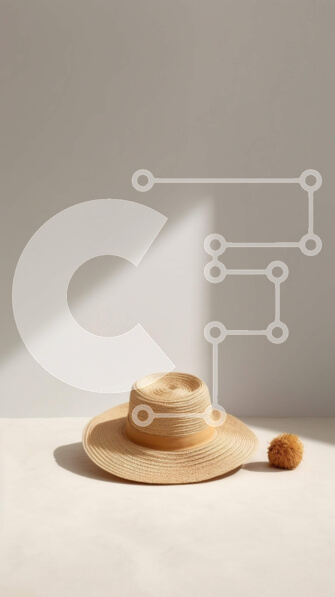 Intra Συλλεκτικό Ξύλινο Παζλ Plywood  4mm - Κομψό ταψί ψάθινο καπέλο με φαρδύ γείσο Σε Ξύλινο Κουτί - Διαστάσεις Puzzle: 10x10 cm – 25 κομμάτια