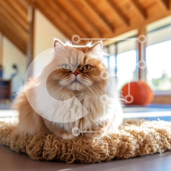 Intra Συλλεκτικό Ξύλινο Παζλ Plywood  4mm - Άνετο και φιλόξενο δωμάτιο με αφράτη πορτοκαλί και λευκή γάτα Σε Ξύλινο Κουτί - Διαστάσεις: 10x10 cm – 25 κομμάτια