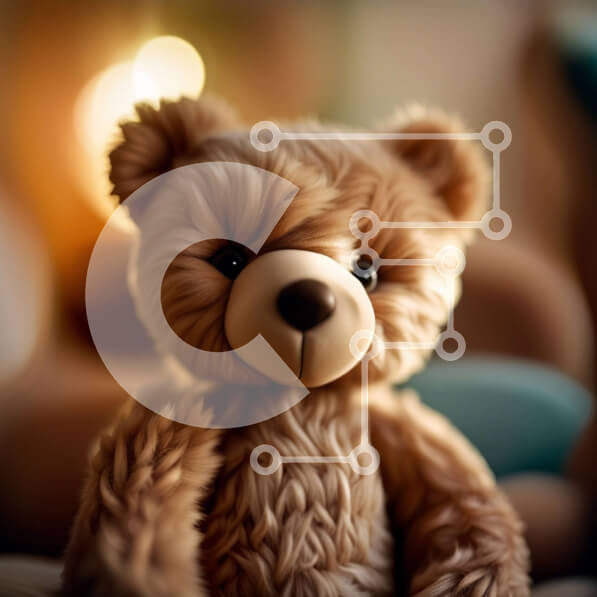 Intra Συλλεκτικό Ξύλινο Παζλ Plywood  4mm - Αξιολάτρευτη εικόνα ενός αρκουδάκι που κάθεται σε έναν καναπέ Σε Ξύλινο Κουτί - Διαστάσεις: 10x10 cm – 25 κομμάτια