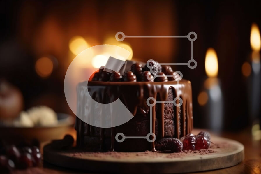 Σετ των 2 Intra Συλλεκτικό Ξύλινο Παζλ Plywood  4mm - Αφεθείτε σε αυτό το κέικ σοκολάτας με ψιλό σοκολάτας και κράνμπερι καλυμμένα με μαύρη σοκολάτα Σε Ξύλινο Κουτί - Διαστάσεις: 10x10 cm – 25 κομμάτια