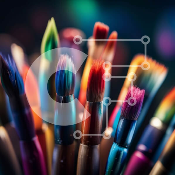 Intra Συλλεκτικό Ξύλινο Παζλ Plywood  4mm - Ζωντανά πινέλα σε ποικιλία χρωμάτων Σε Ξύλινο Κουτί - Διαστάσεις: 10x10 cm – 25 κομμάτια