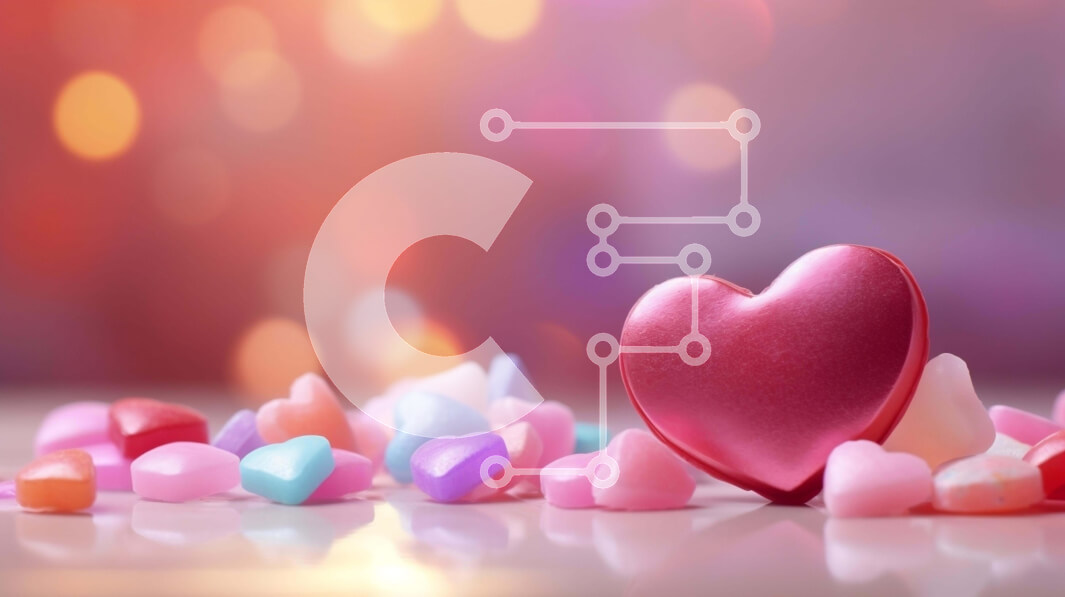 Intra Συλλεκτικό Ξύλινο Παζλ Plywood  4mm - Πολύχρωμες καραμέλες με κόκκινο κέντρο καρδιάς Σε Ξύλινο Κουτί - Διαστάσεις: 10x10 cm – 25 κομμάτια