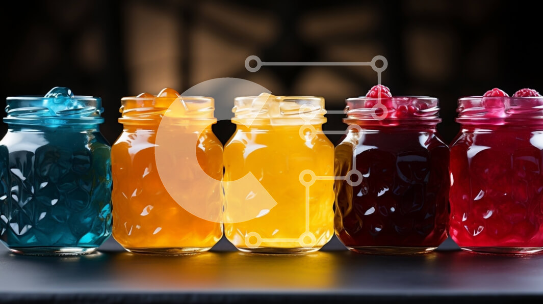 Intra Συλλεκτικό Ξύλινο Παζλ Plywood  4mm - Πολύχρωμα υγρά σε βάζα σε μαύρη επιφάνεια Σε Ξύλινο Κουτί - Διαστάσεις Puzzle: 10x10 cm – 25 κομμάτια