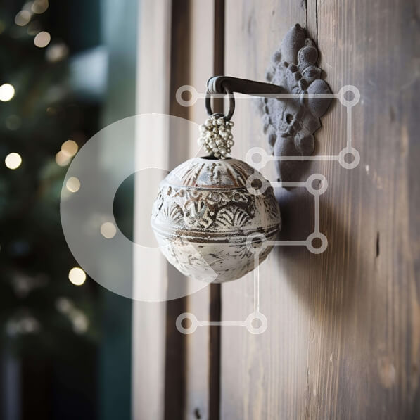 Intra Συλλεκτικό Ξύλινο Παζλ Plywood  4mm - Ξύλινη πόρτα με γιορτινό στολίδι Σε Ξύλινο Κουτί - Διαστάσεις Puzzle: 10x10 cm – 25 κομμάτια