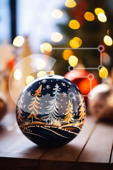 Intra Συλλεκτικό Ξύλινο Παζλ Plywood  4mm - Στολίδι με σχέδιο δέντρου στο τραπέζι Σε Ξύλινο Κουτί - Διαστάσεις: 10x10 cm – 25 κομμάτια