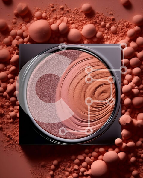 Intra Συλλεκτικό Ξύλινο Παζλ Plywood  4mm - Όμορφη κινηματογράφηση σε πρώτο πλάνο γυναικείου προσώπου με μακιγιάζ με ροδακινί ρουζ Σε Ξύλινο Κουτί - Διαστάσεις Puzzle: 10x10 cm – 25 κομμάτια