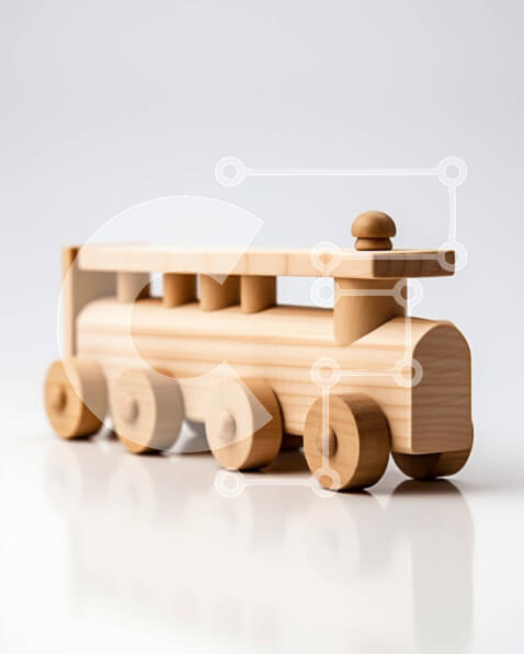 Intra Συλλεκτικό Ξύλινο Παζλ Plywood  4mm - Ξύλινο παιχνίδι τρένο με τέσσερα αυτοκίνητα και ατμομηχανή Σε Ξύλινο Κουτί - Διαστάσεις: 10x10 cm – 25 κομμάτια