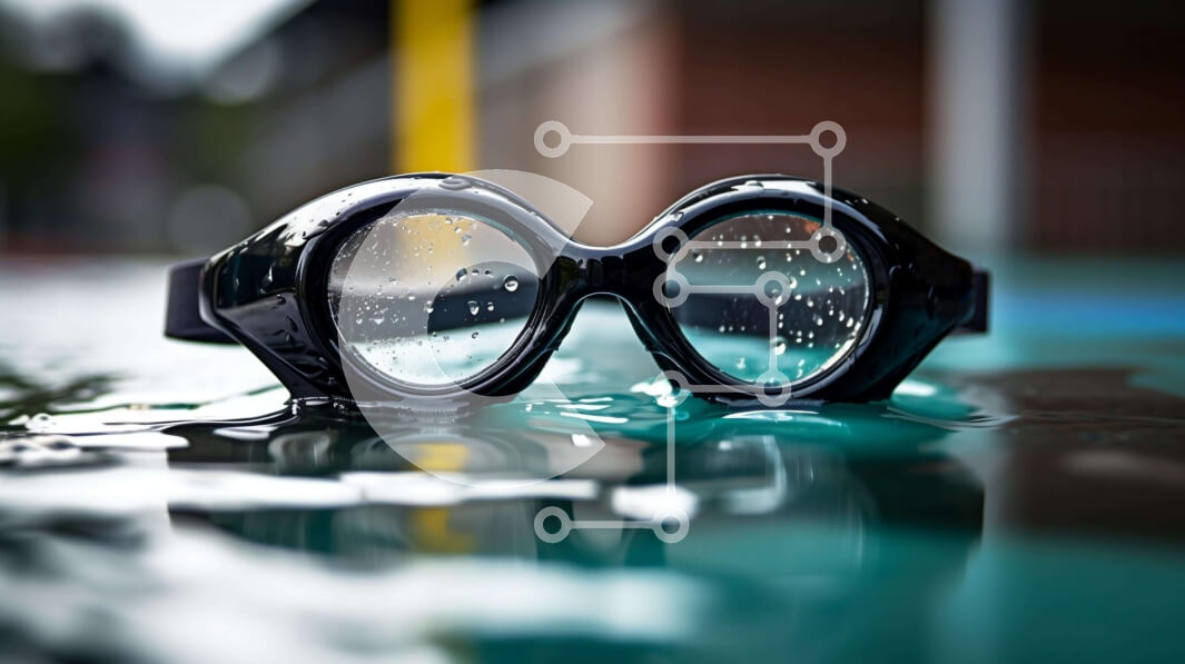 Intra Συλλεκτικό Ξύλινο Παζλ Plywood  4mm - Ζευγάρι μαύρα γυαλιά ξαπλωμένα στο νερό Σε Ξύλινο Κουτί - Διαστάσεις Puzzle: 10x10 cm – 25 κομμάτια