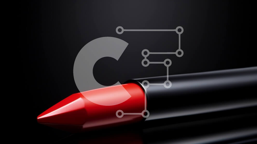 Intra Συλλεκτικό Ξύλινο Παζλ Plywood  4mm - Κόκκινο κραγιόν σε μαύρο φόντο Σε Ξύλινο Κουτί - Διαστάσεις Puzzle: 10x10 cm – 25 κομμάτια