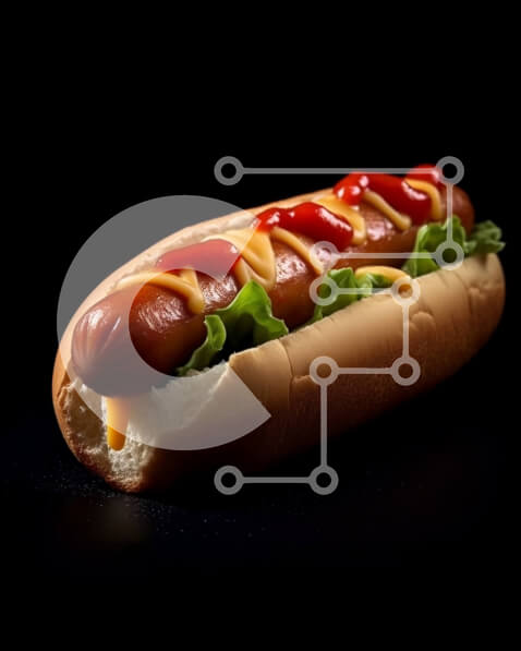 Σετ των 2 Intra Συλλεκτικό Ξύλινο Παζλ Plywood  4mm - Νόστιμη εικόνα ενός κλασικού χοτ-ντογκ με κέτσαπ και μουστάρδα Σε Ξύλινο Κουτί - Διαστάσεις: 10x10 cm – 25 κομμάτια