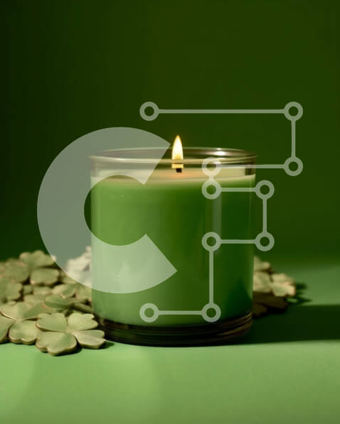 Intra Συλλεκτικό Ξύλινο Παζλ Plywood  4mm - Κερί του Αγίου Πατρικίου με διακόσμηση από τριφύλλι Σε Ξύλινο Κουτί - Διαστάσεις: 10x10 cm – 25 κομμάτια