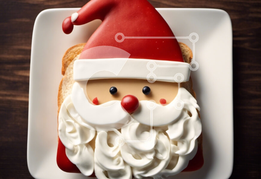 Σετ των 2 Intra Συλλεκτικό Ξύλινο Παζλ Plywood  4mm - Μπισκότα σε σχήμα Άγιου Βασίλη σε λευκό πιάτο Σε Ξύλινο Κουτί - Διαστάσεις: 10x10 cm – 25 κομμάτια