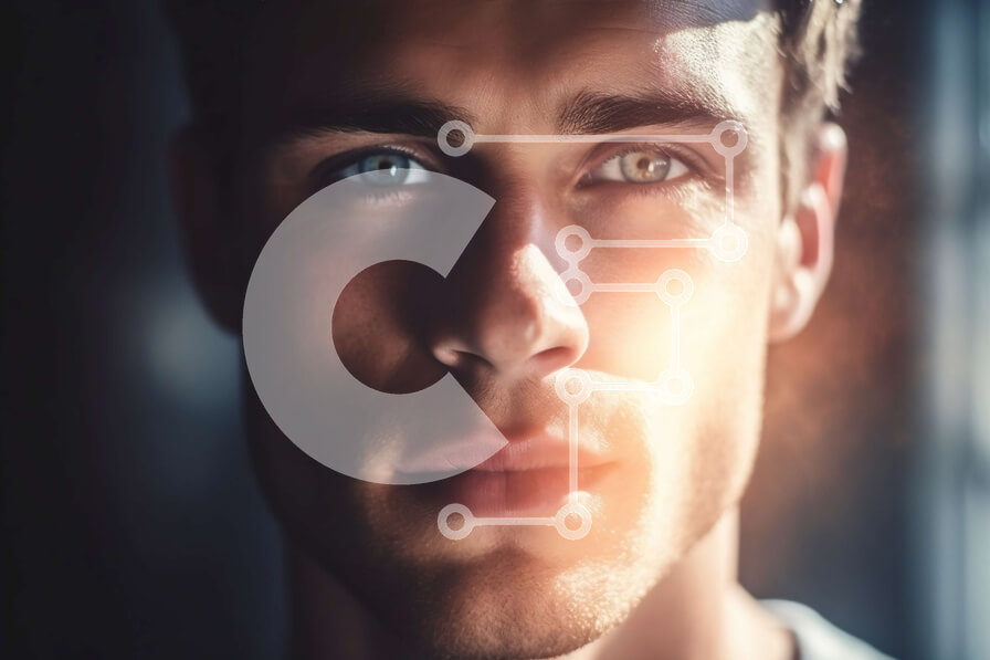 Intra Συλλεκτικό Ξύλινο Παζλ Plywood  4mm - Πορτρέτο ενός νεαρού άνδρα με φωτεινά μπλε μάτια και σοβαρή έκφραση Σε Ξύλινο Κουτί - Διαστάσεις Puzzle: 10x10 cm – 25 κομμάτια