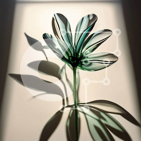 Intra Συλλεκτικό Ξύλινο Παζλ Plywood  4mm - Όμορφη εικόνα ενός πράσινου λουλουδιού με μακριά λεπτά πέταλα Σε Ξύλινο Κουτί - Διαστάσεις: 10x10 cm – 25 κομμάτια