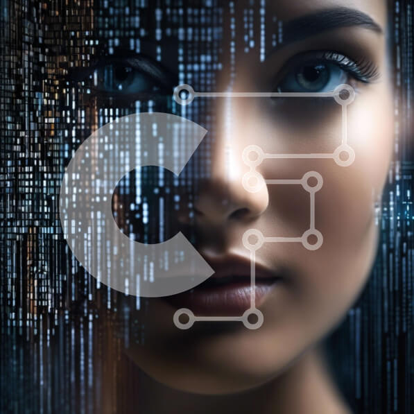 Intra Συλλεκτικό Ξύλινο Παζλ Plywood  4mm - Γυναικείο πρόσωπο με δυαδικό κώδικα Σε Ξύλινο Κουτί - Διαστάσεις Puzzle: 10x10 cm – 25 κομμάτια