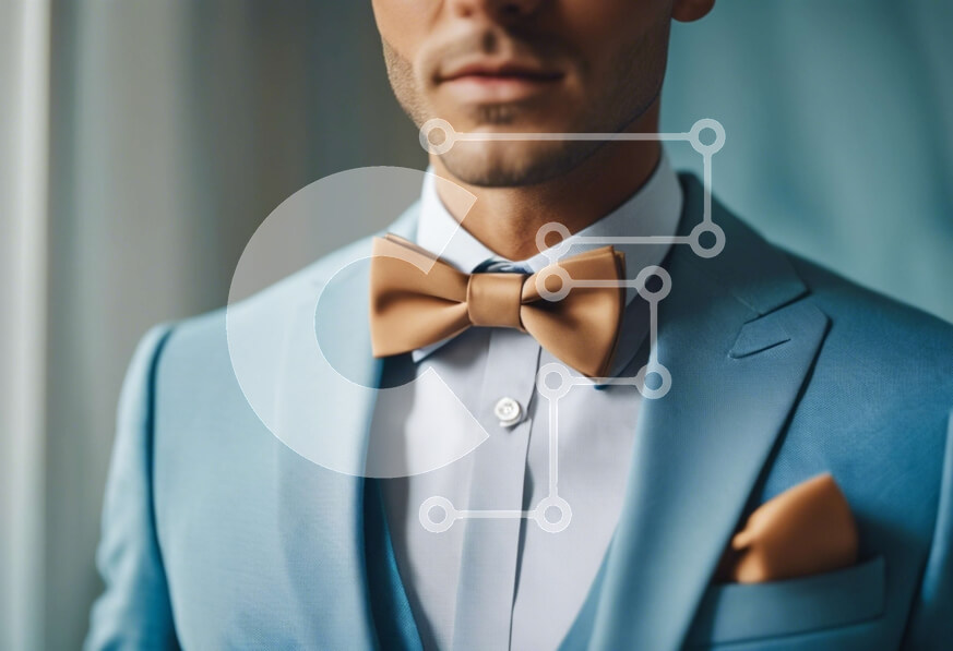 Intra Συλλεκτικό Ξύλινο Παζλ Plywood  4mm - Άνδρας με γαλάζιο κοστούμι και καφέ παπιγιόν Σε Ξύλινο Κουτί - Διαστάσεις Puzzle: 10x10 cm – 25 κομμάτια