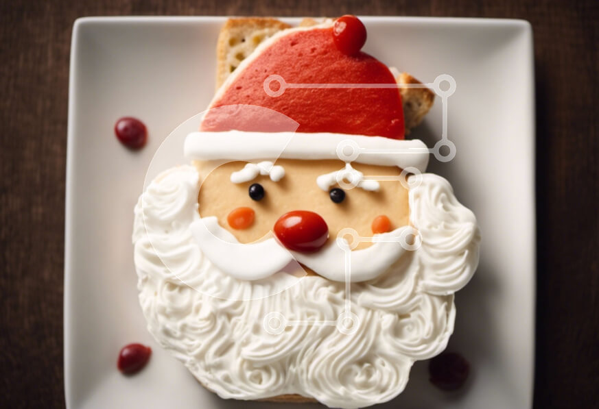 Intra Συλλεκτικό Ξύλινο Παζλ Plywood  4mm - Διακοσμημένο πιάτο με πρόσωπο Άγιου Βασίλη για τα Χριστούγεννα Σε Ξύλινο Κουτί - Διαστάσεις: 10x10 cm – 25 κομμάτια