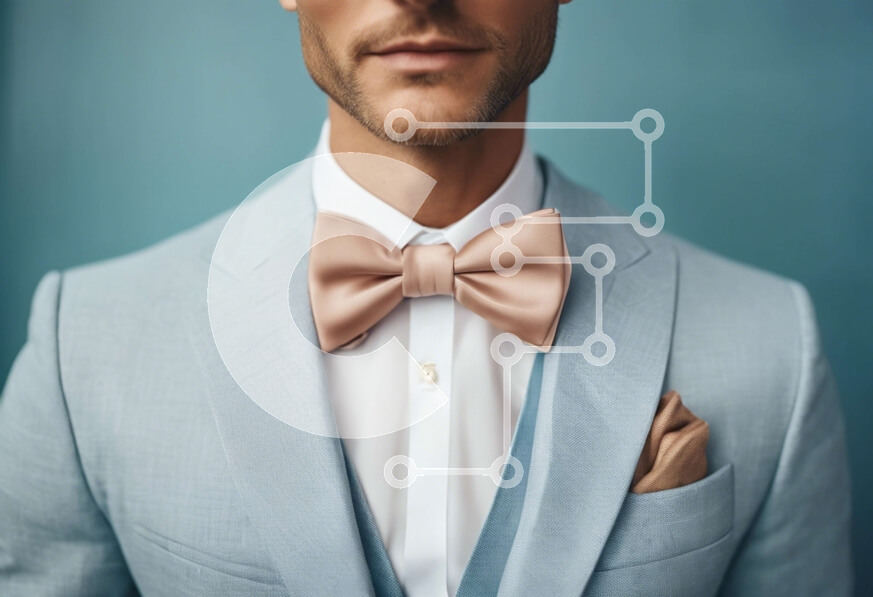 Intra Συλλεκτικό Ξύλινο Παζλ Plywood  4mm - Άνδρας με γαλάζιο κοστούμι και μαύρισμα παπιγιόν Σε Ξύλινο Κουτί - Διαστάσεις Puzzle: 10x10 cm – 25 κομμάτια