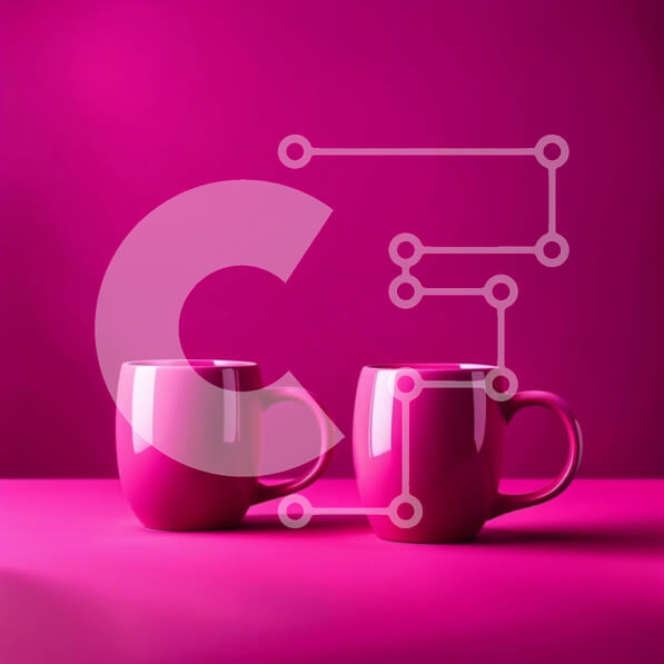 Intra Συλλεκτικό Ξύλινο Παζλ Plywood  4mm - Όμορφη εικόνα δύο ροζ κούπες σε ένα τραπέζι Σε Ξύλινο Κουτί - Διαστάσεις: 10x10 cm – 25 κομμάτια