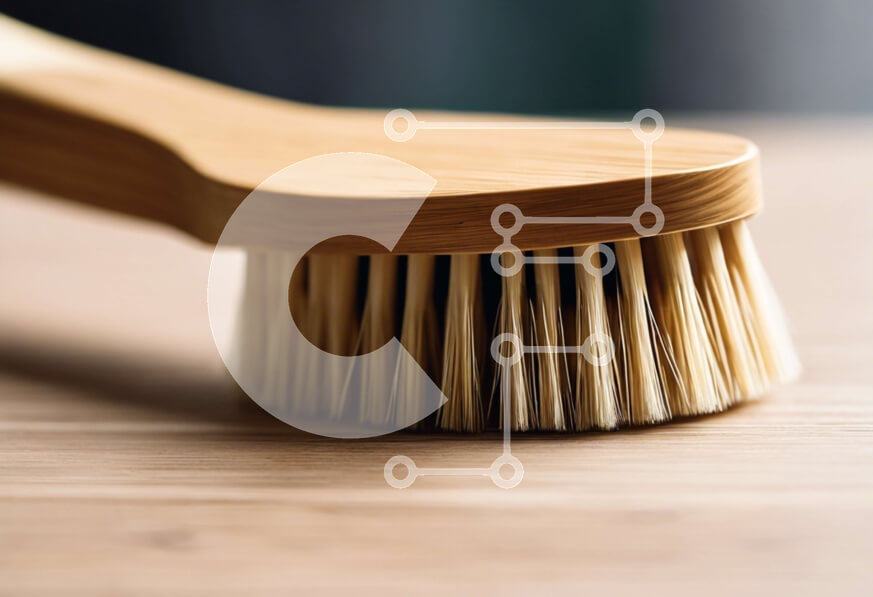 Intra Συλλεκτικό Ξύλινο Παζλ Plywood  4mm - Ξύλινη βούρτσα σε ημιτελές τραπέζι Σε Ξύλινο Κουτί - Διαστάσεις: 10x10 cm – 25 κομμάτια