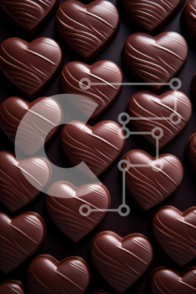 Σετ των 2 Intra Συλλεκτικό Ξύλινο Παζλ Plywood  4mm - Καραμέλες σοκολάτας σε σχήμα καρδιάς στοιβαγμένες σε συμβολική διάταξη Σε Ξύλινο Κουτί - Διαστάσεις: 10x10 cm – 25 κομμάτια