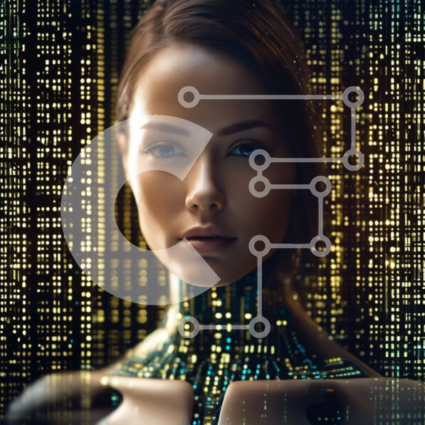 Intra Συλλεκτικό Ξύλινο Παζλ Plywood  4mm - Τεχνητή Γυναίκα με Κυβερνητικές Βελτιώσεις Σε Ξύλινο Κουτί - Διαστάσεις Puzzle: 10x10 cm – 25 κομμάτια