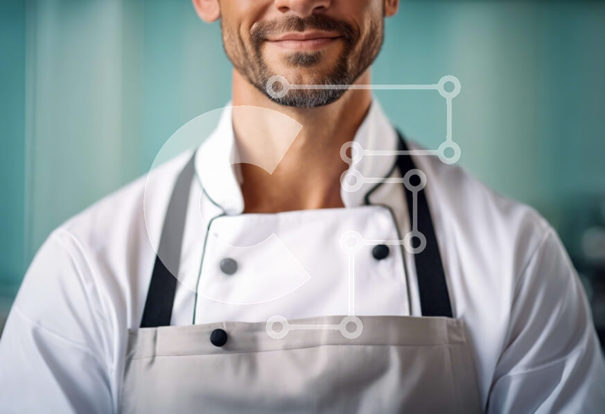 Intra Συλλεκτικό Ξύλινο Παζλ Plywood  4mm - Χαμογελαστός σεφ μπροστά από την κουζίνα Σε Ξύλινο Κουτί - Διαστάσεις Puzzle: 10x10 cm – 25 κομμάτια