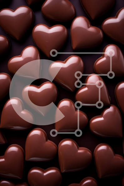 Σετ των 2 Intra Συλλεκτικό Ξύλινο Παζλ Plywood  4mm - Ανάμικτες καρδιές σοκολάτας σε σκούρο φόντο Σε Ξύλινο Κουτί - Διαστάσεις: 10x10 cm – 25 κομμάτια