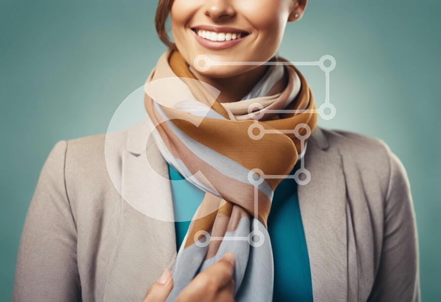 Intra Συλλεκτικό Ξύλινο Παζλ Plywood  4mm - Επαγγελματίας γυναίκα με κασκόλ που χαμογελά Σε Ξύλινο Κουτί - Διαστάσεις Puzzle: 10x10 cm – 25 κομμάτια