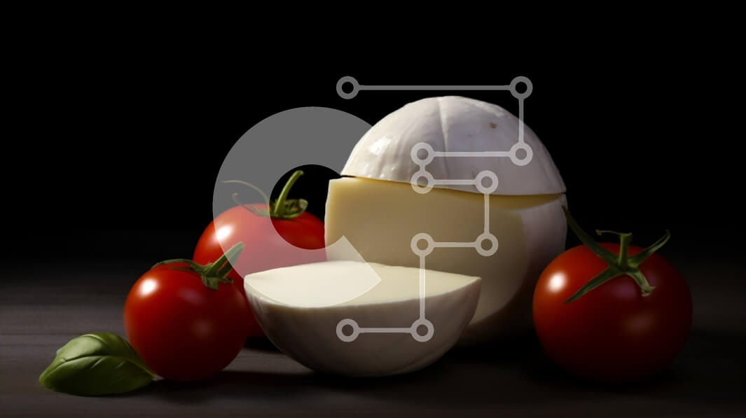 Σετ των 2 Intra Συλλεκτικό Ξύλινο Παζλ Plywood  4mm - Άνετη εικόνα τυριού και ντομάτας σε ξύλινο τραπέζι Σε Ξύλινο Κουτί - Διαστάσεις: 10x10 cm – 25 κομμάτια