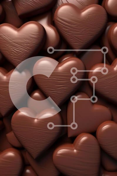 Σετ των 2 Intra Συλλεκτικό Ξύλινο Παζλ Plywood  4mm - Σωρός από σοκολατένιες καρδιές για την ημέρα του Αγίου Βαλεντίνου Σε Ξύλινο Κουτί - Διαστάσεις: 10x10 cm – 25 κομμάτια