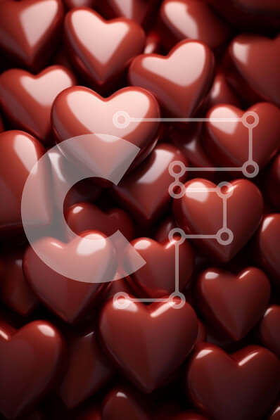 Intra Συλλεκτικό Ξύλινο Παζλ Plywood  4mm - Σωρός από κόκκινες καρδιές για την ημέρα του Αγίου Βαλεντίνου Σε Ξύλινο Κουτί - Διαστάσεις Puzzle: 10x10 cm – 25 κομμάτια