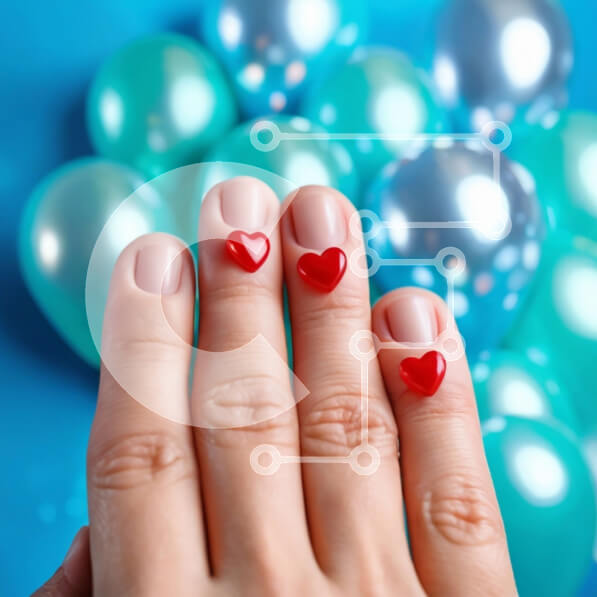 Σετ των 2 Intra Συλλεκτικό Ξύλινο Παζλ Plywood  4mm - Εορταστικό γυναικείο χέρι με νύχια σε σχήμα καρδιάς Σε Ξύλινο Κουτί - Διαστάσεις: 10x10 cm – 25 κομμάτια