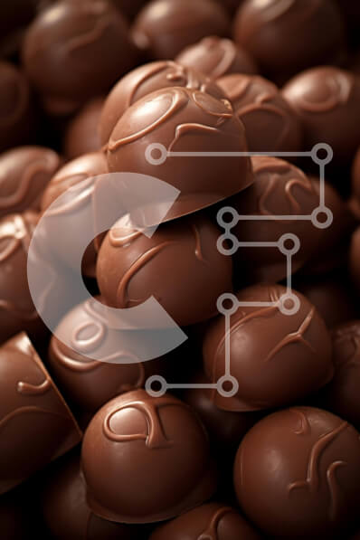 Σετ των 2 Intra Συλλεκτικό Ξύλινο Παζλ Plywood  4mm - Ποικιλία καραμέλες σοκολάτας σε σκούρο φόντο Σε Ξύλινο Κουτί - Διαστάσεις: 10x10 cm – 25 κομμάτια