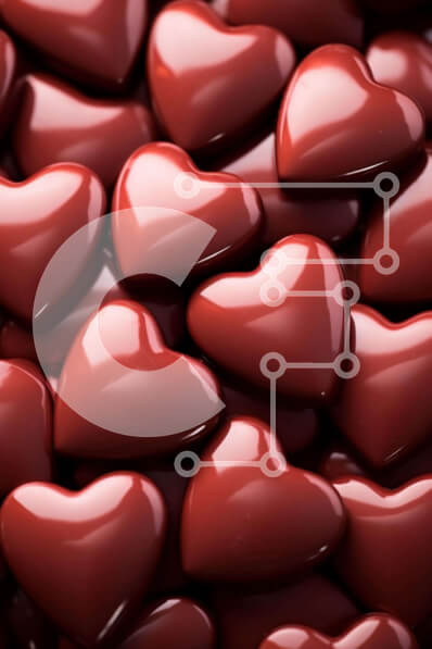 Σετ των 2 Intra Συλλεκτικό Ξύλινο Παζλ Plywood  4mm - Σωρός από κόκκινες σοκολάτες σε σχήμα καρδιάς για την ημέρα του Αγίου Βαλεντίνου Σε Ξύλινο Κουτί - Διαστάσεις: 10x10 cm – 25 κομμάτια