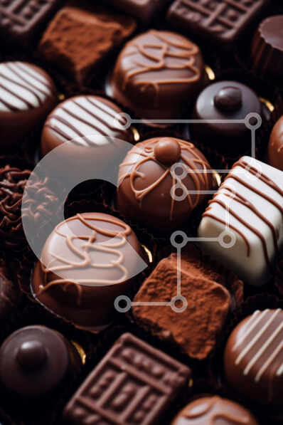 Σετ των 2 Intra Συλλεκτικό Ξύλινο Παζλ Plywood  4mm - Ποικιλία από σοκολάτες σε διάφορα σχήματα και γεύσεις Σε Ξύλινο Κουτί - Διαστάσεις: 10x10 cm – 25 κομμάτια