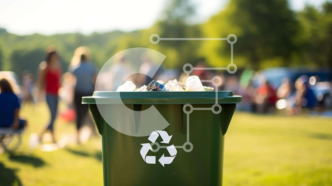 Intra Συλλεκτικό Ξύλινο Παζλ Plywood  4mm - Πράσινος κάδος ανακύκλωσης σε ένα χορταριασμένο χωράφι Σε Ξύλινο Κουτί - Διαστάσεις: 10x10 cm – 25 κομμάτια