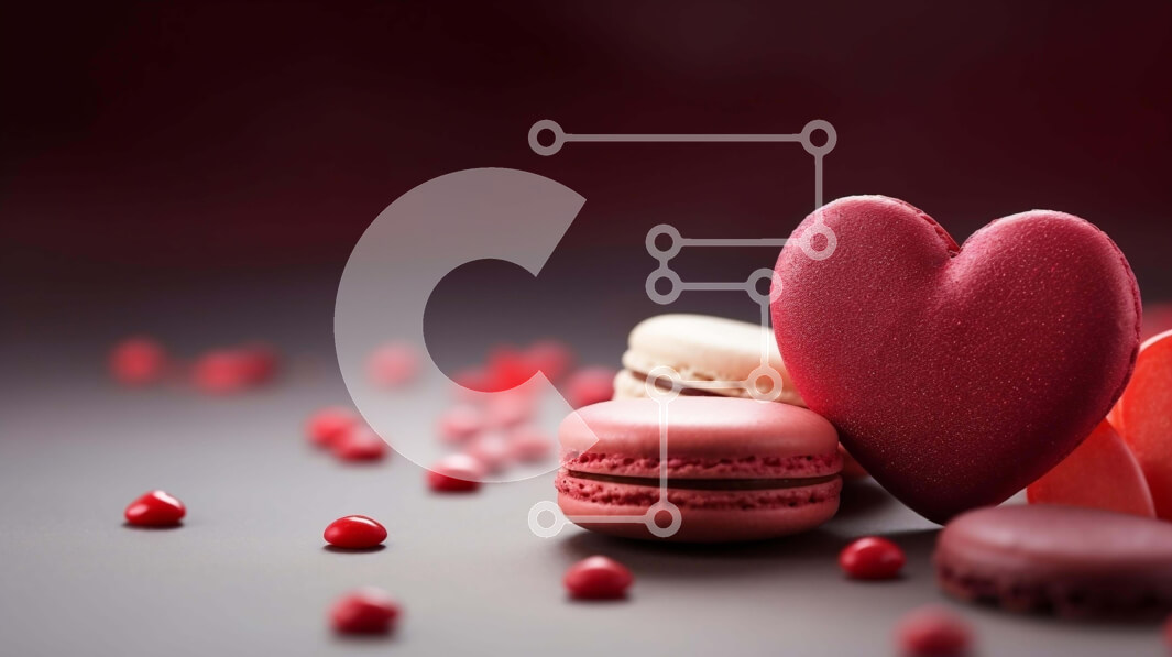 Σετ των 2 Intra Συλλεκτικό Ξύλινο Παζλ Plywood  4mm - Μακαρόν σε σχήμα καρδιάς με κόκκινα πασπαλίσματα Σε Ξύλινο Κουτί - Διαστάσεις: 10x10 cm – 25 κομμάτια